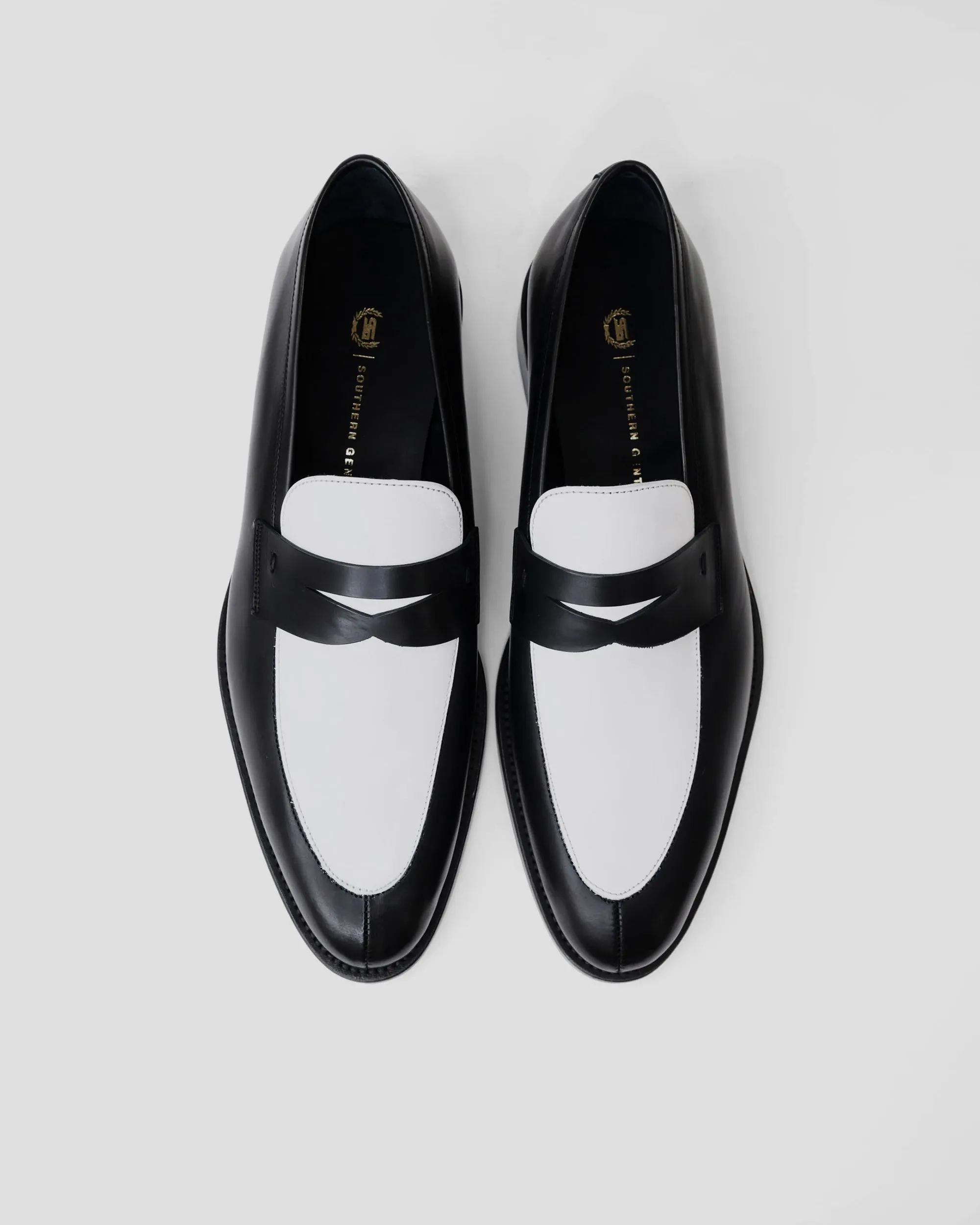 Smithson Penny Loafer – Black   White