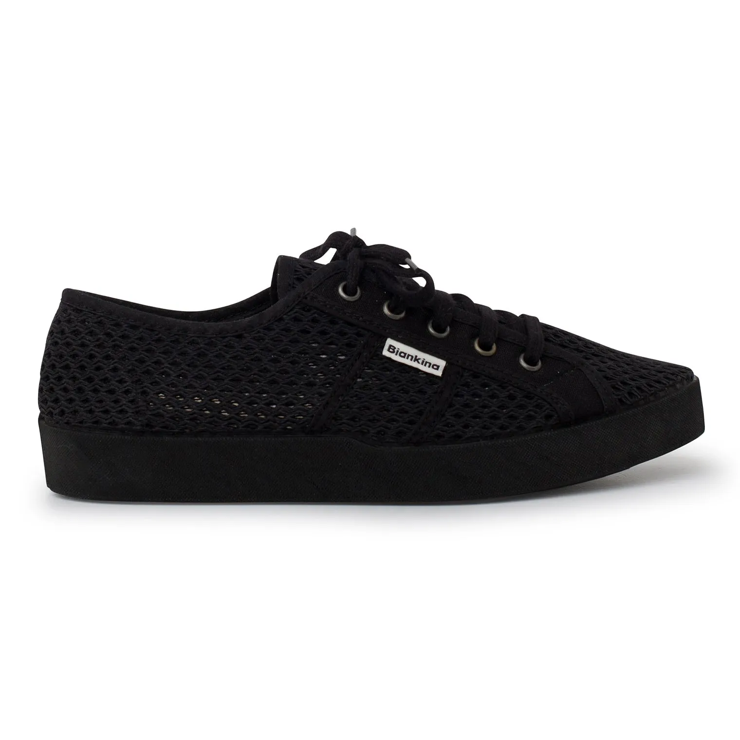 St. Tropez Breathable Cotton Mesh Sneakers - Black