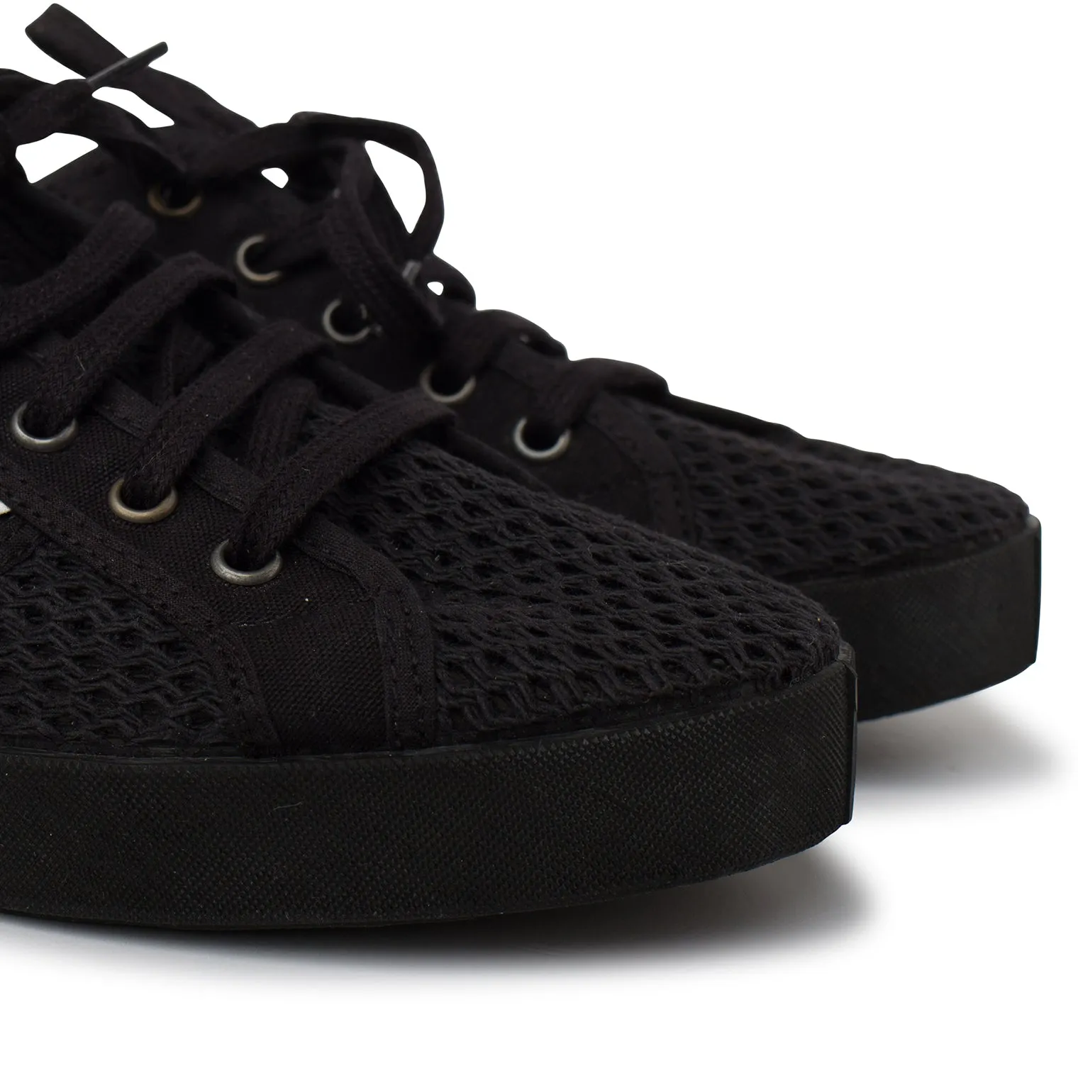 St. Tropez Breathable Cotton Mesh Sneakers - Black