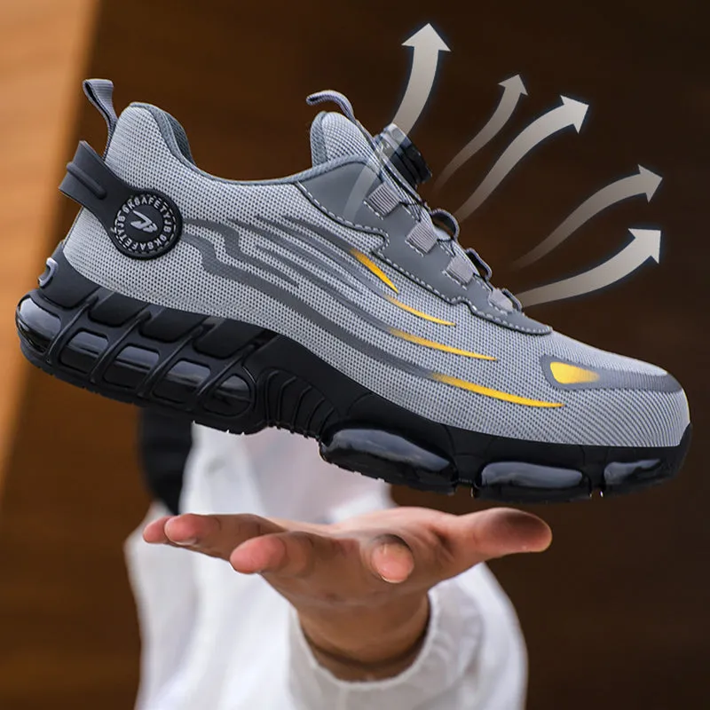 Steel Toe Shoes for Men Work Safety Comfortable Lightweight Puncture Proof Slip on Indestructible Sneakers