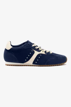 Stella Sneaker In Navy Suede and Ivory Leather