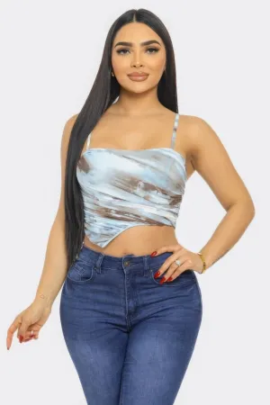 Stylish Cut Mesh Crop Top