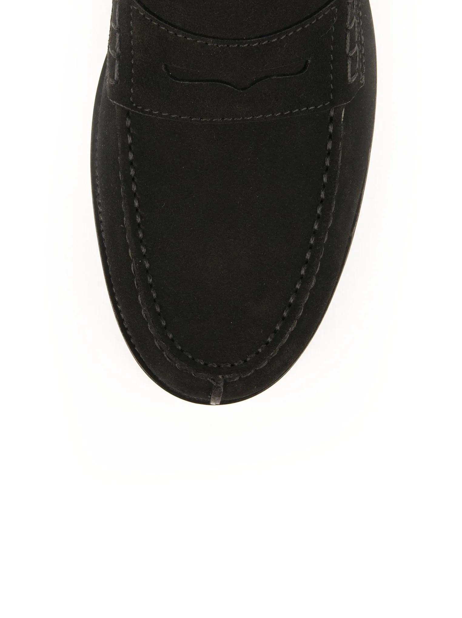 Suede Penny Loafer - Black