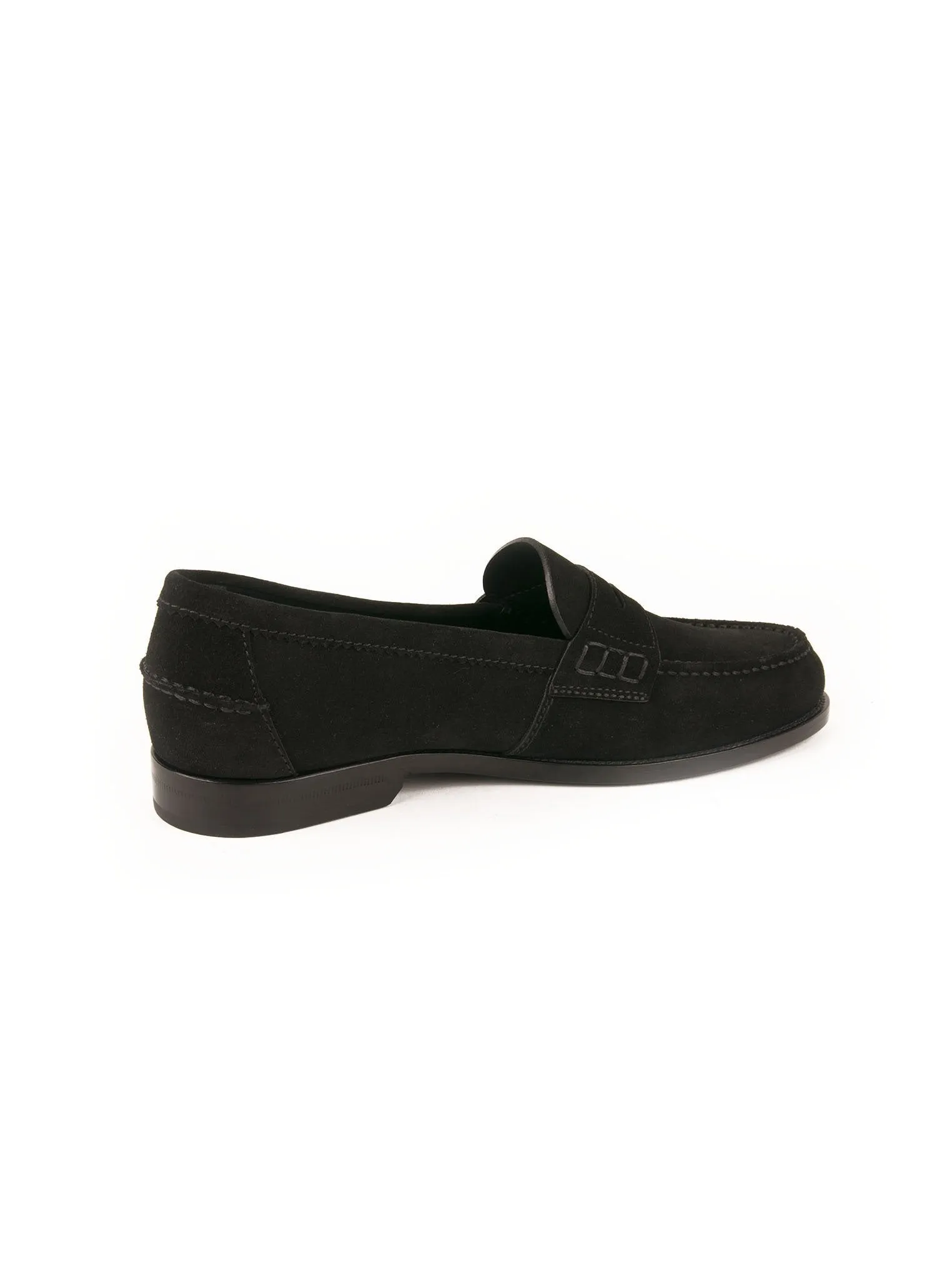 Suede Penny Loafer - Black