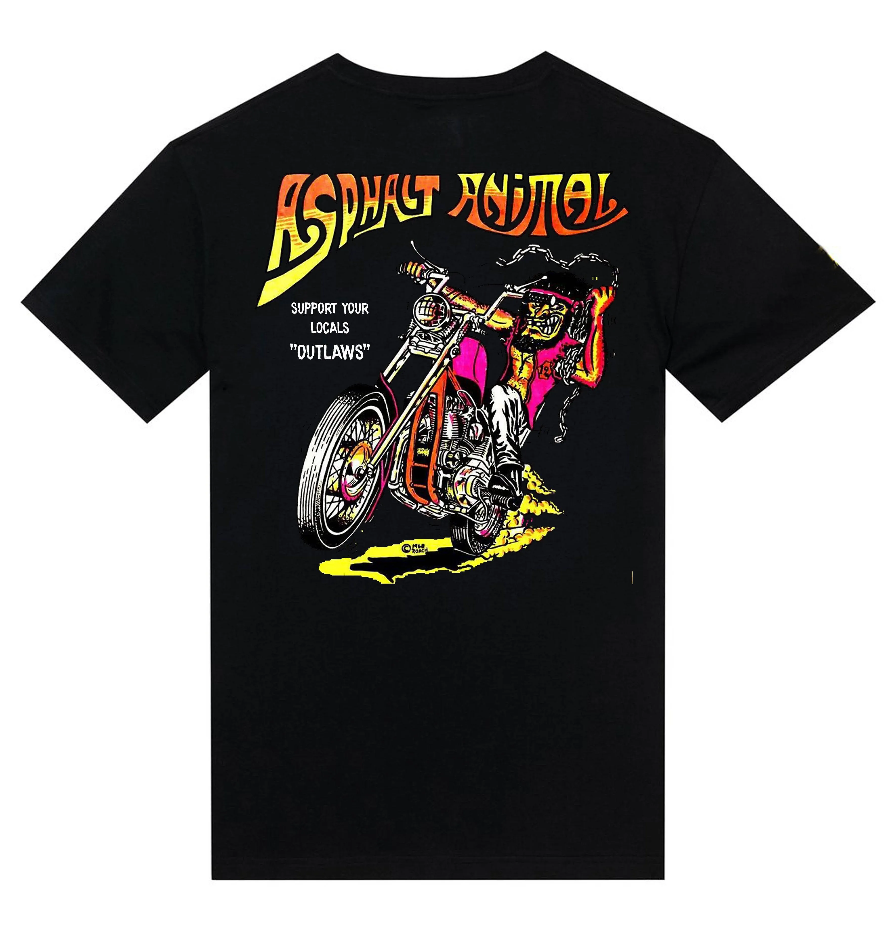 T-shirt "Asphalt Animal" in loving memory of Roach 1967 BIKE BIKER VINTAGE DESIGN