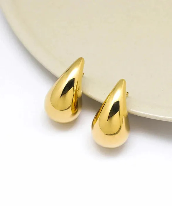 Teardrop Earrings Gold Fashion