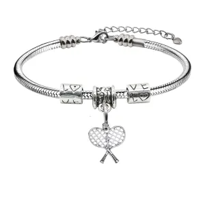 Tennis Love Charm Bracelet- Pick Style