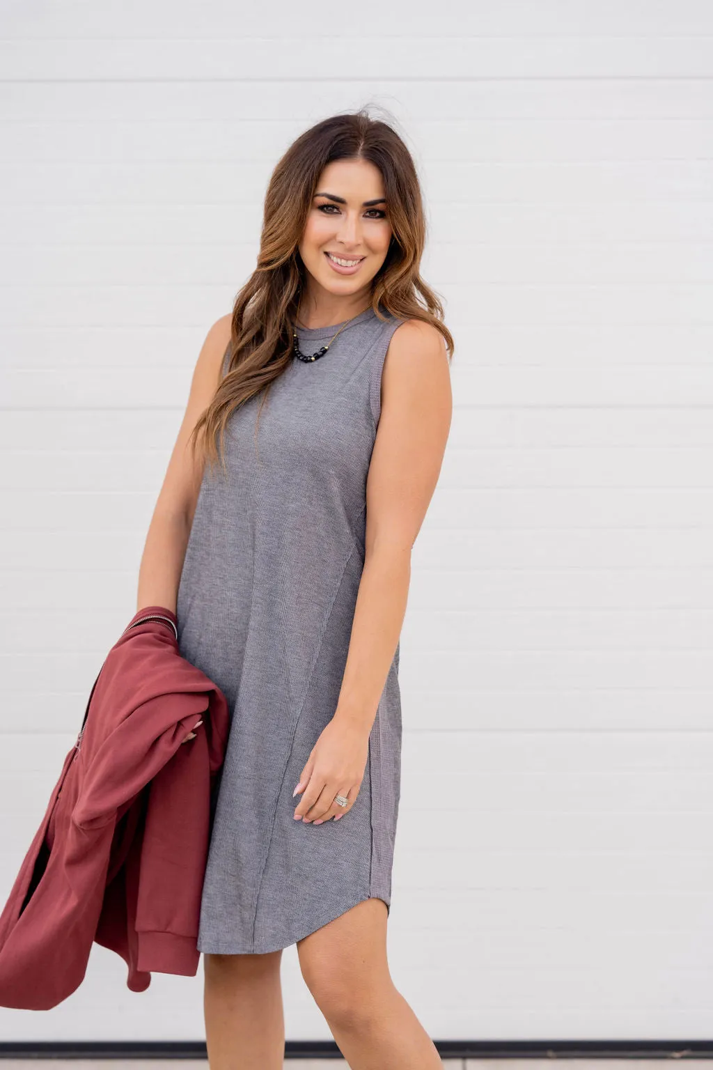 Thermal Accented Tank Dress