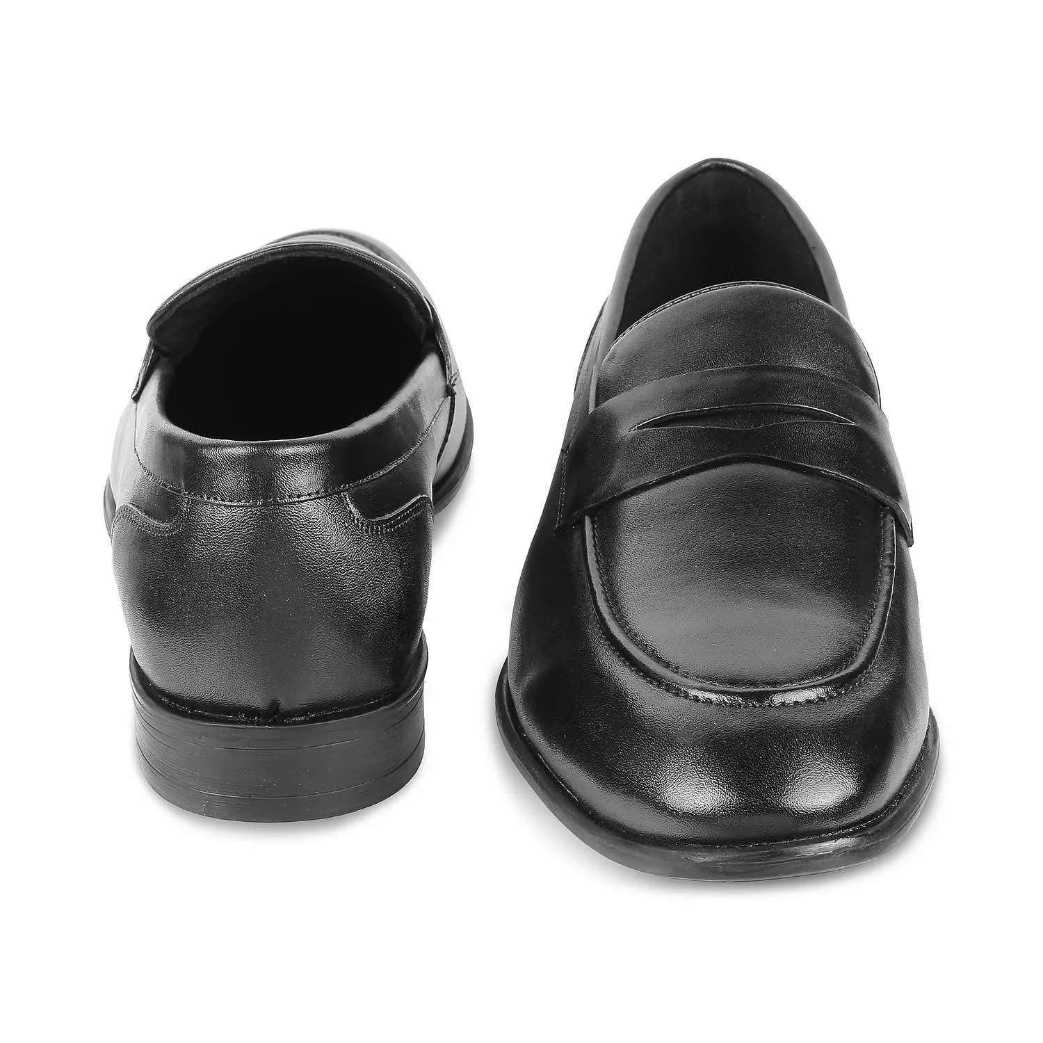 Tresmode Dawson Black Men's Leather Penny Loafers