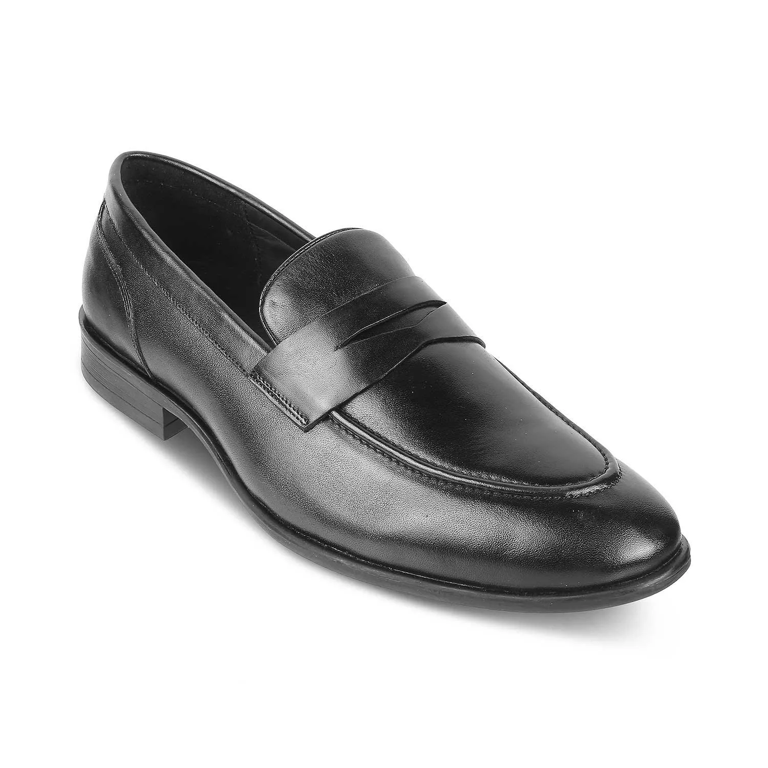 Tresmode Dawson Black Men's Leather Penny Loafers