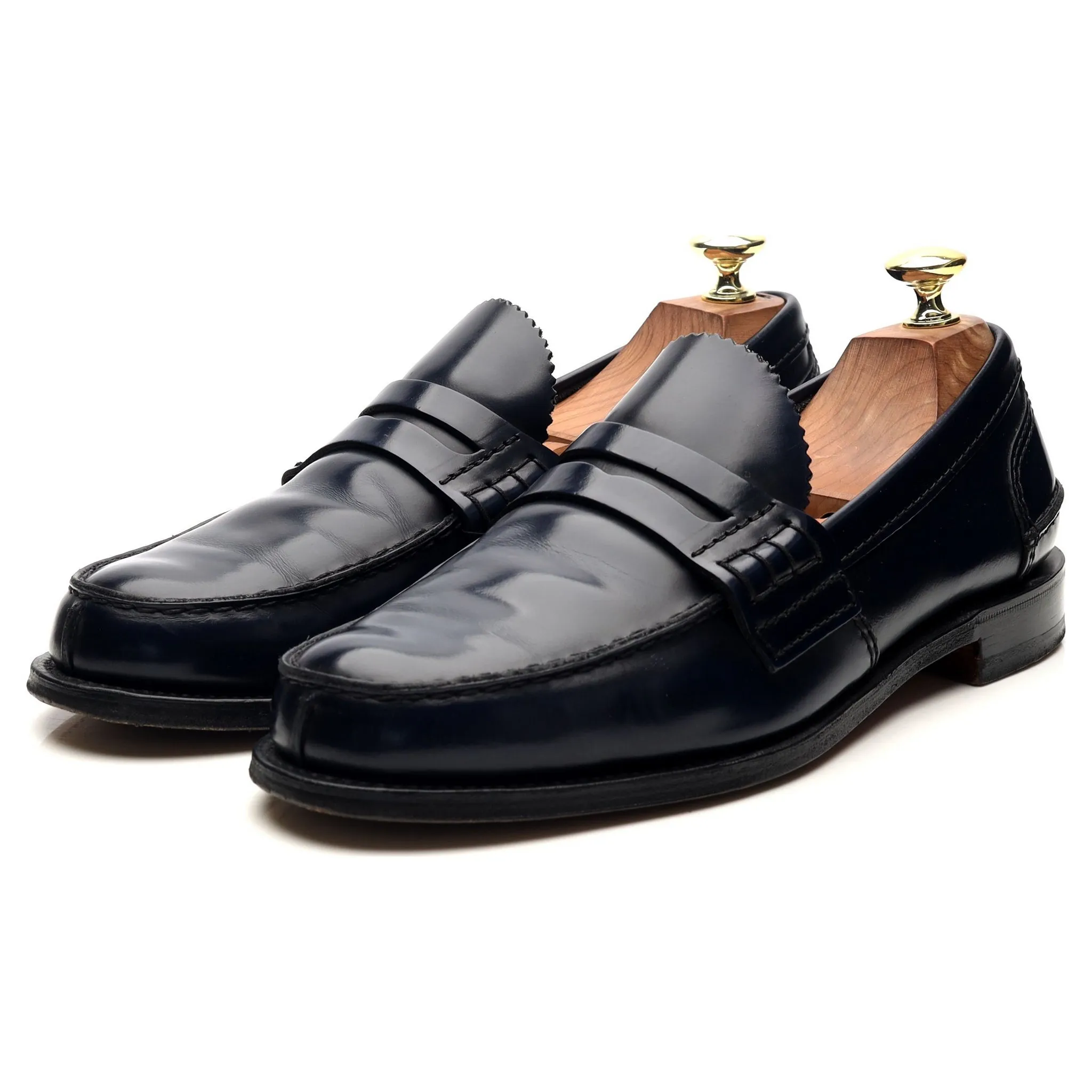 'Tunbridge' Navy Blue Leather Loafers UK 7 F