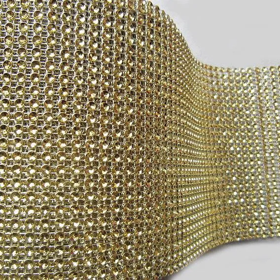 VASE WEDDING DECORATION TRIMMING MESH 10 YARD (gold)-VAS2