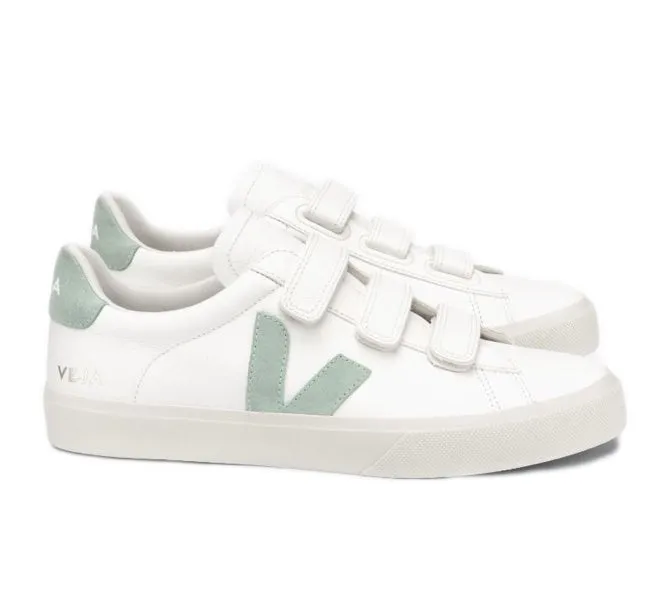 VEJA Recife Chromefree leather white matcha Women