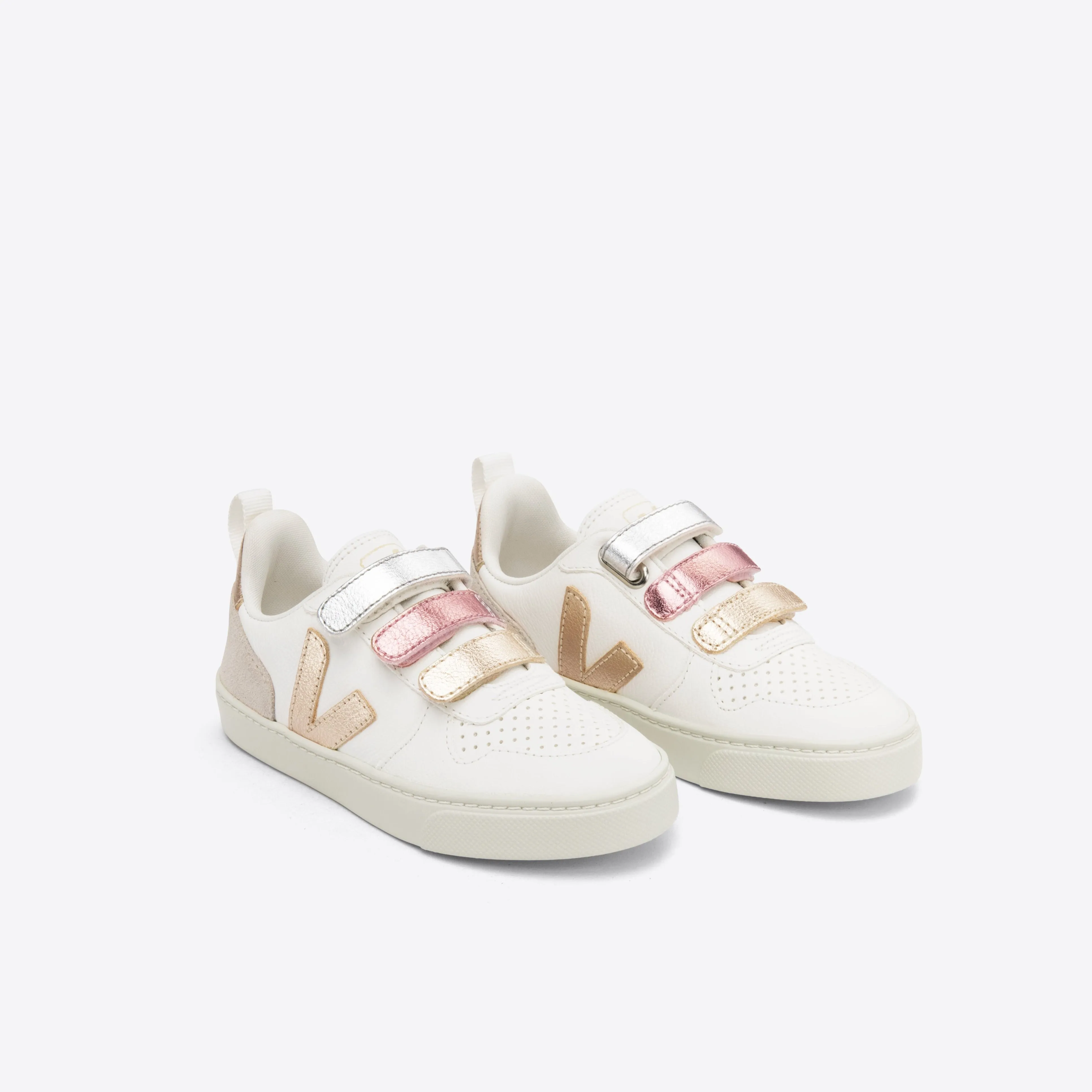 Veja V-10 Velcro Chromefree Multico-Extra White_Shiny