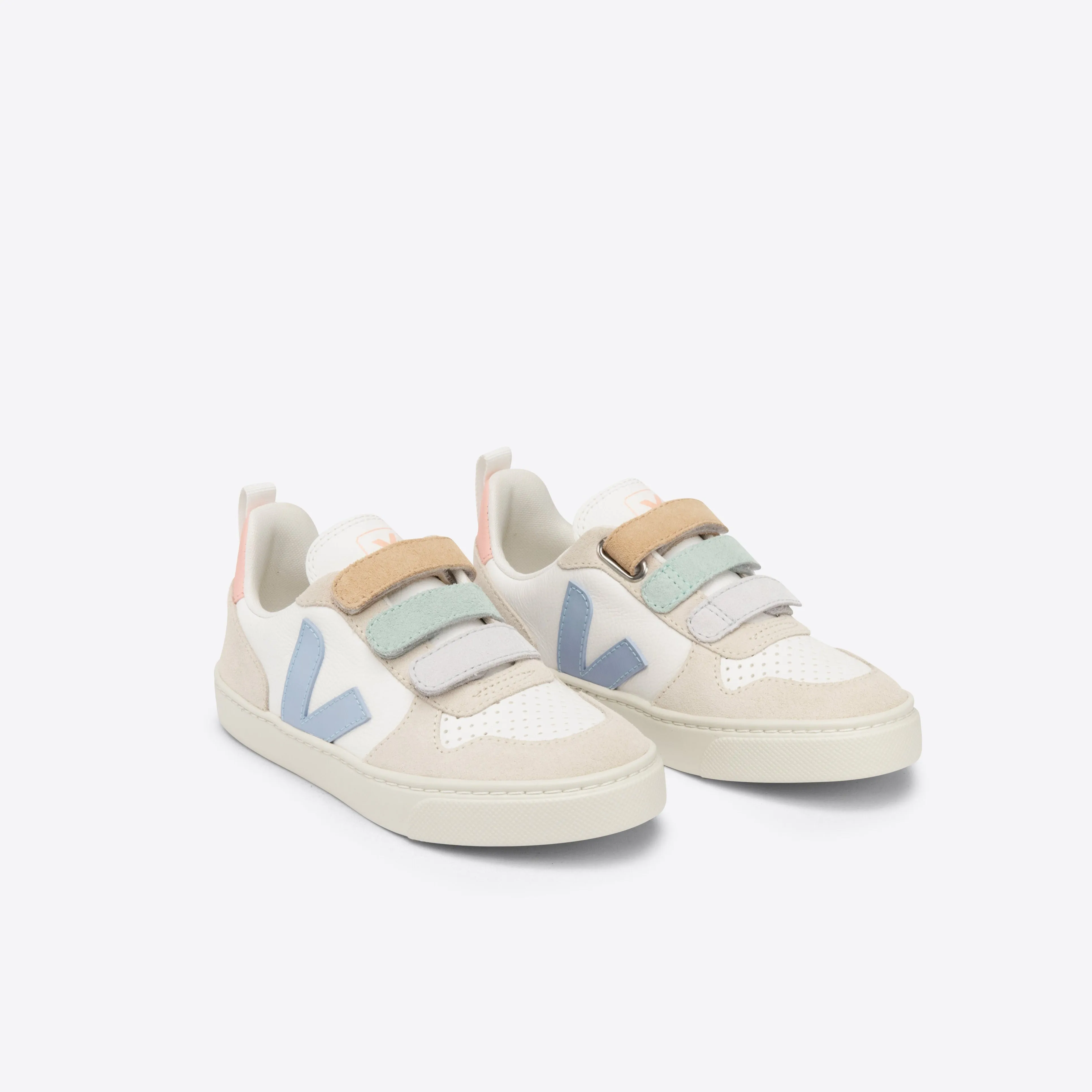 Veja V-10 Velcro Chromefree Multico-Extra White_Steel