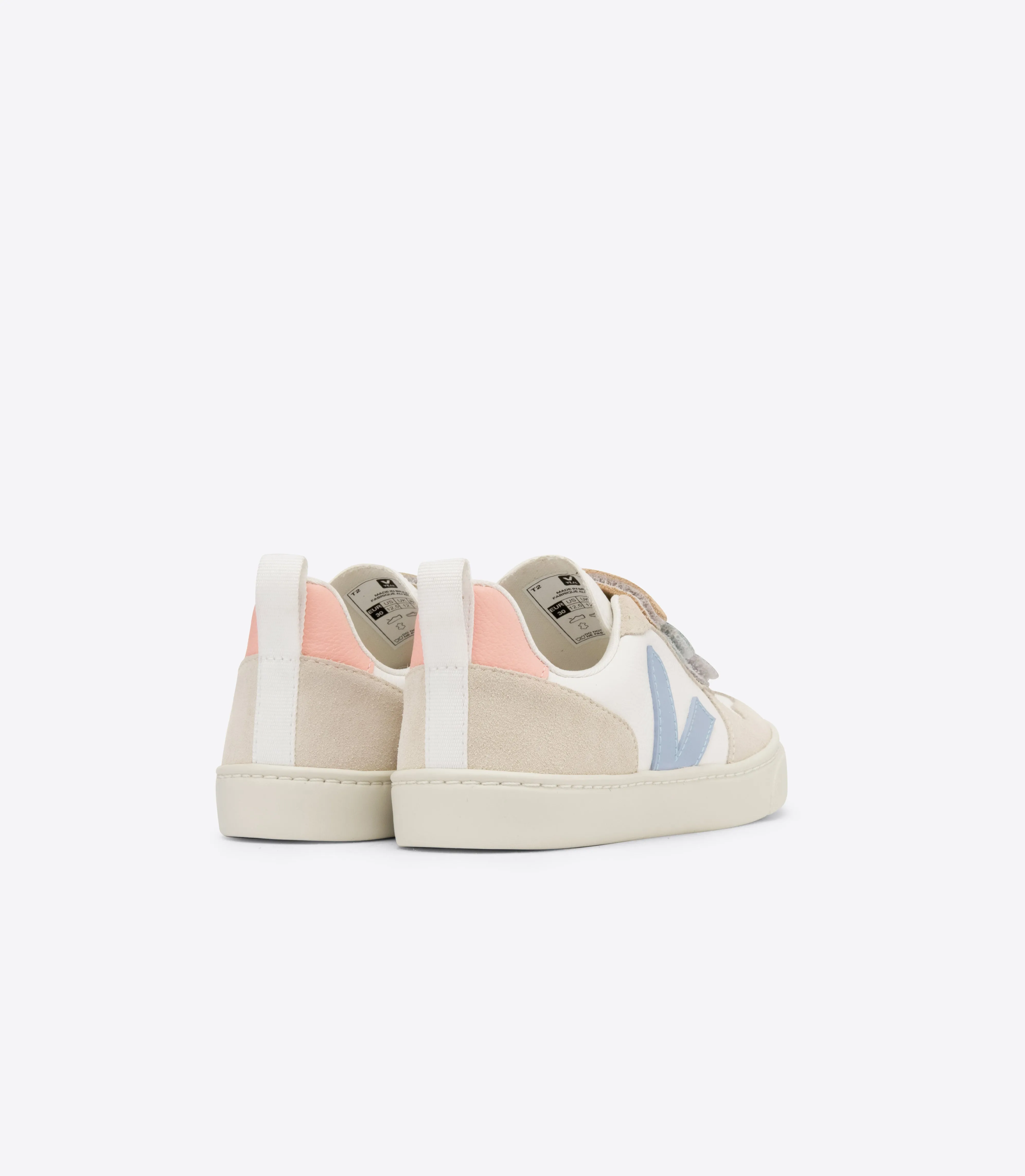 Veja V-10 Velcro Chromefree Multico-Extra White_Steel