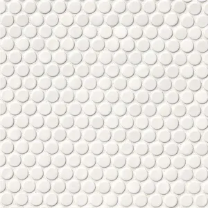 White, Penny Round Mosaic - Porcelain Tile