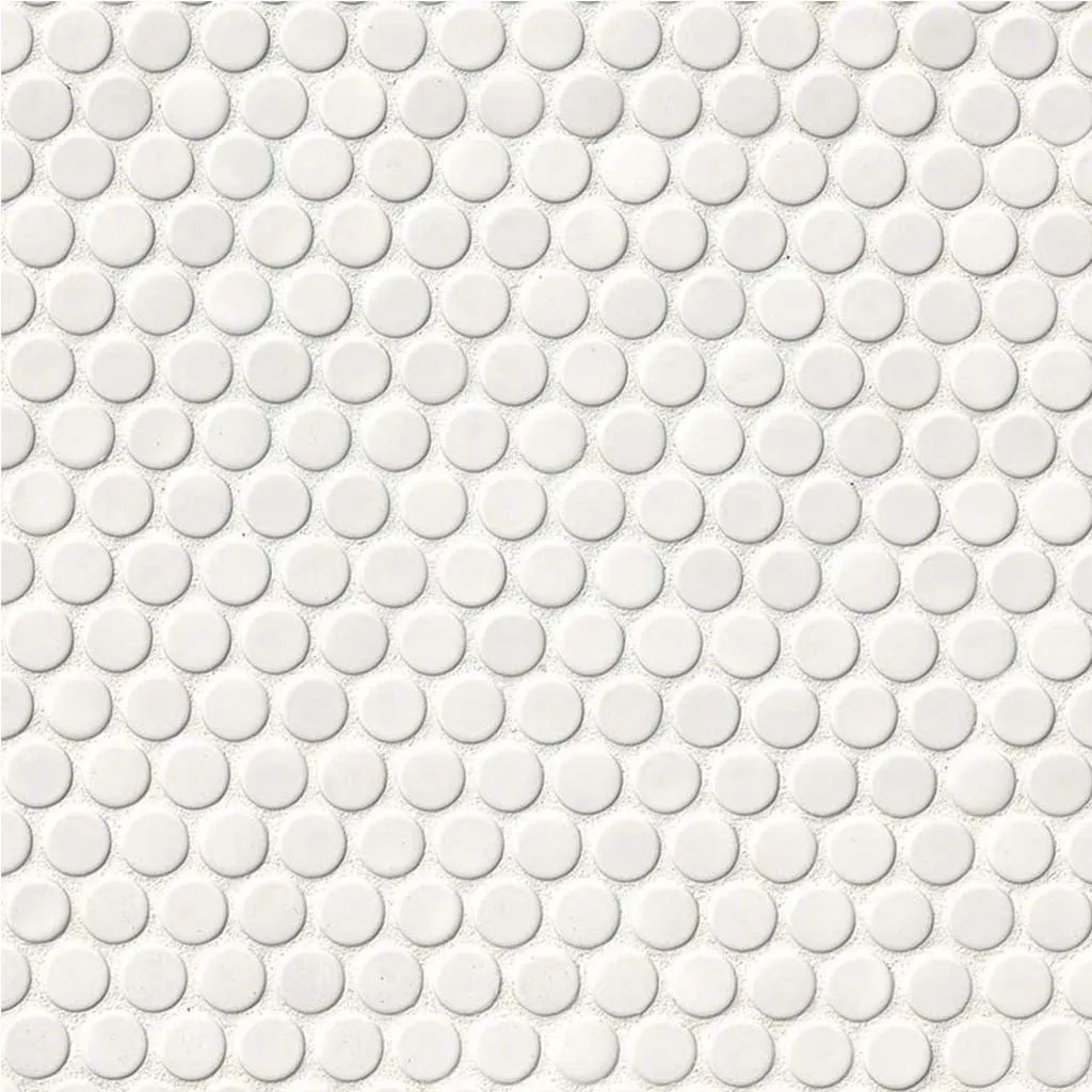 White, Penny Round Mosaic - Porcelain Tile