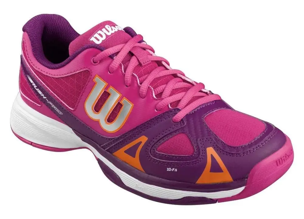 Wilson Rush Pro Junior Tennis Shoes - Pink/Purple/Clementine