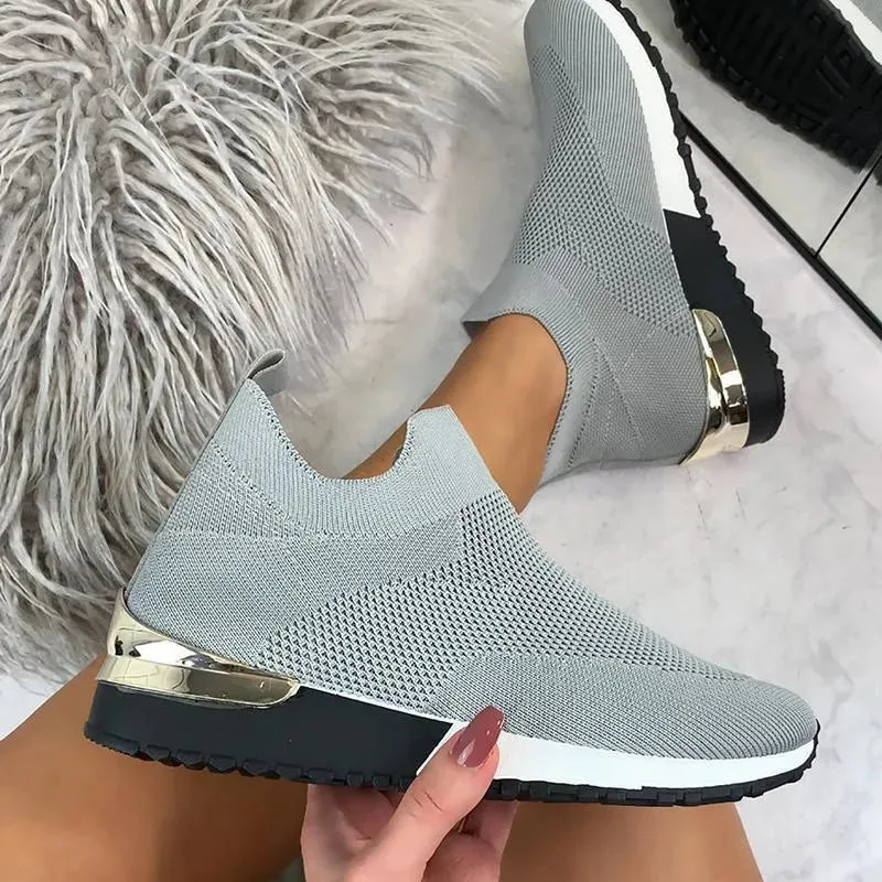 Women 2022 Shoes Sneakers Trendy Ladies Shoes Walking Chunky Sneakers Sock Platform Sneakers Slip On Tennis Female Shoes Woman