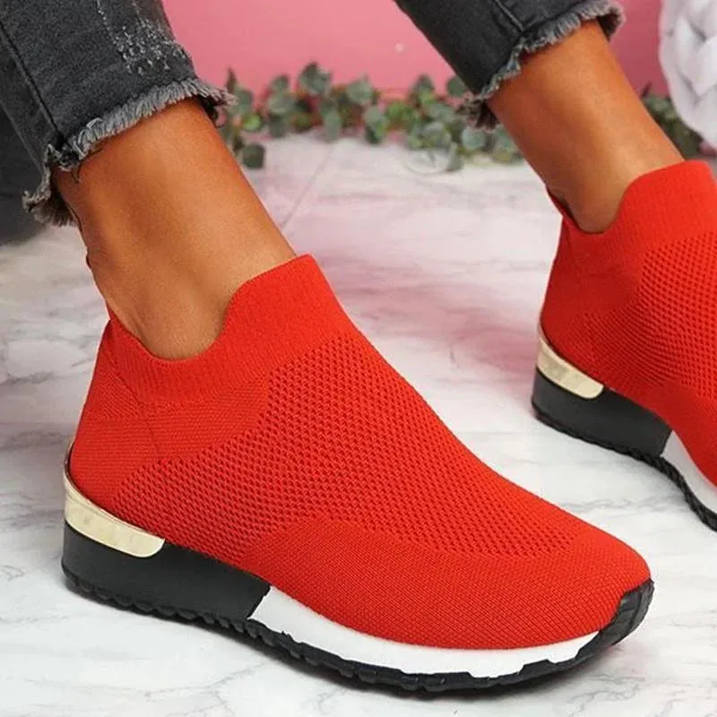 Women 2022 Shoes Sneakers Trendy Ladies Shoes Walking Chunky Sneakers Sock Platform Sneakers Slip On Tennis Female Shoes Woman