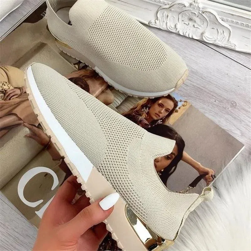 Women 2022 Shoes Sneakers Trendy Ladies Shoes Walking Chunky Sneakers Sock Platform Sneakers Slip On Tennis Female Shoes Woman