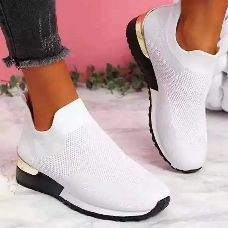 Women 2022 Shoes Sneakers Trendy Ladies Shoes Walking Chunky Sneakers Sock Platform Sneakers Slip On Tennis Female Shoes Woman