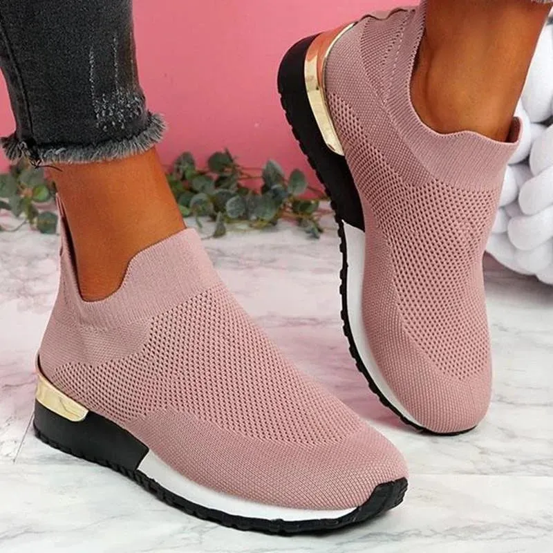 Women 2022 Shoes Sneakers Trendy Ladies Shoes Walking Chunky Sneakers Sock Platform Sneakers Slip On Tennis Female Shoes Woman