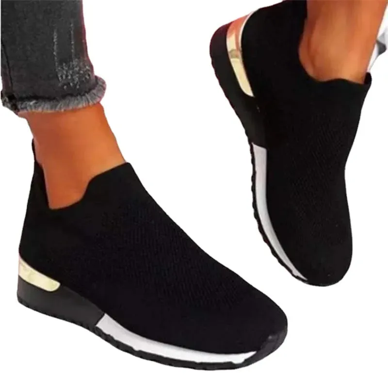 Women 2022 Shoes Sneakers Trendy Ladies Shoes Walking Chunky Sneakers Sock Platform Sneakers Slip On Tennis Female Shoes Woman