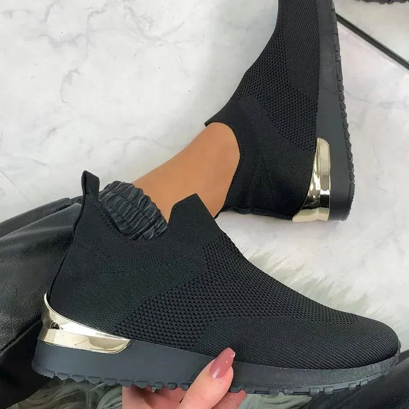 Women 2022 Shoes Sneakers Trendy Ladies Shoes Walking Chunky Sneakers Sock Platform Sneakers Slip On Tennis Female Shoes Woman