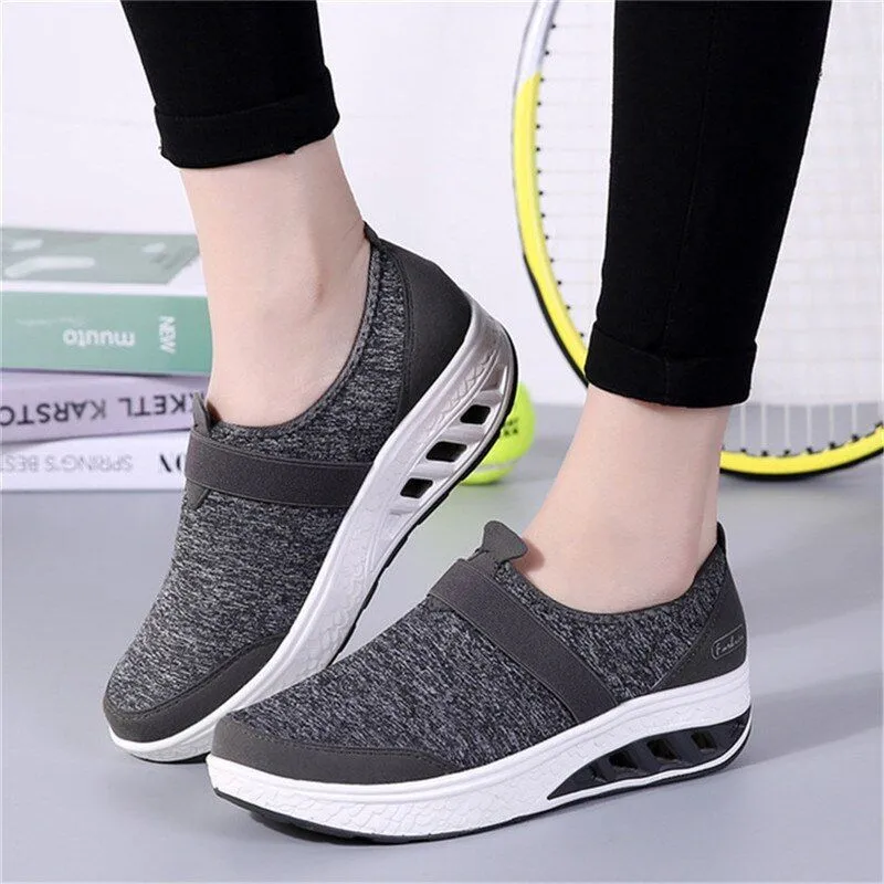 Women Sneakers Casual Slip On Cushion Strength Comfortable Walking Shoes