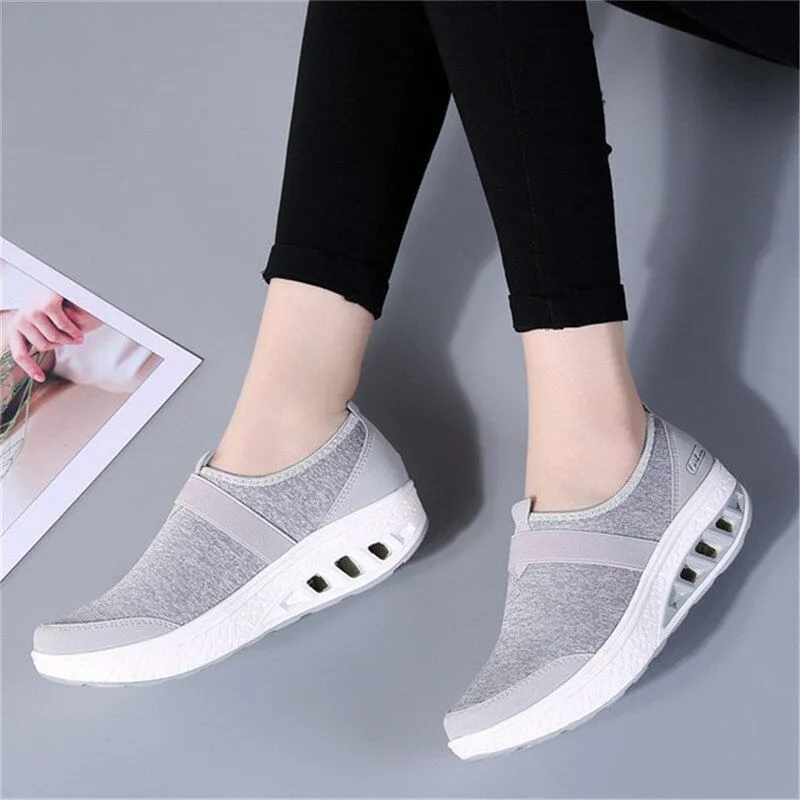 Women Sneakers Casual Slip On Cushion Strength Comfortable Walking Shoes