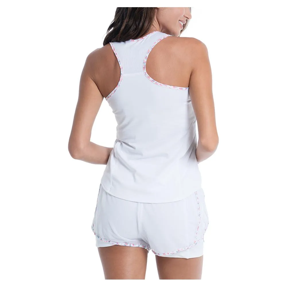 Women`s Blossom Tennis Tank White