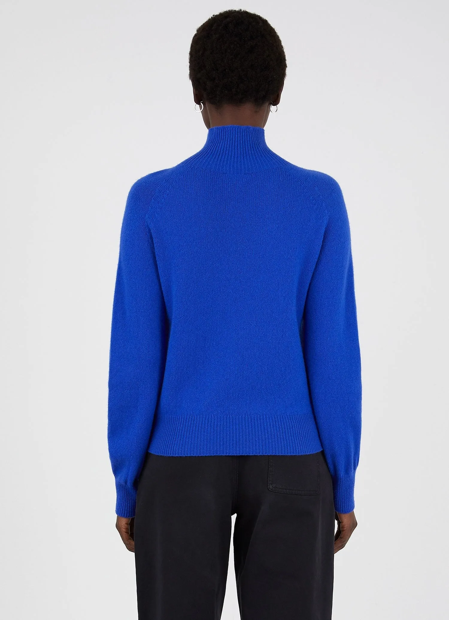 Women's Lambswool Funnel Neck Jumper in Klein