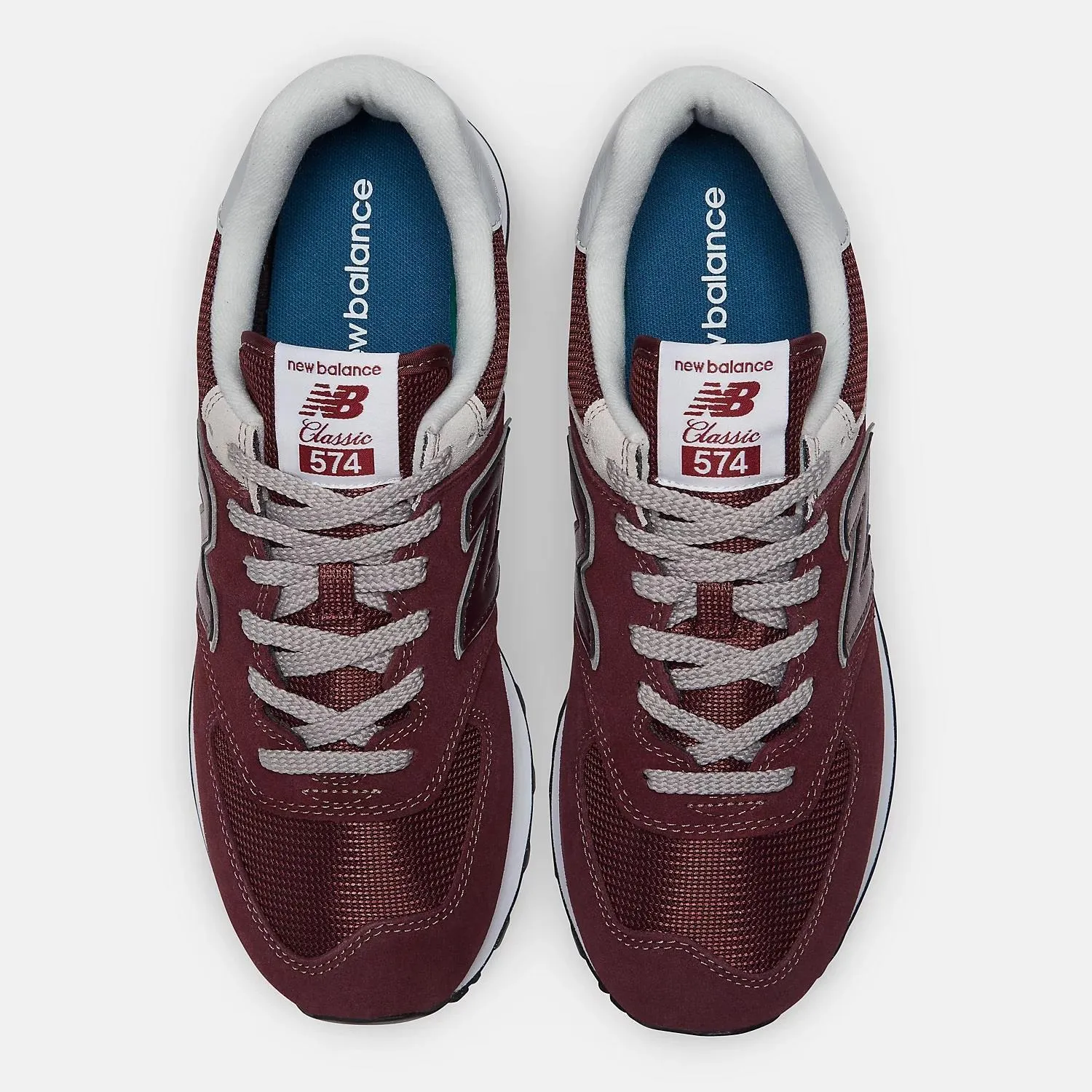 Women's Wide Fit New Balance  ML574EVM Running Trainers - Exclusive - Burgundy/White ENCAP