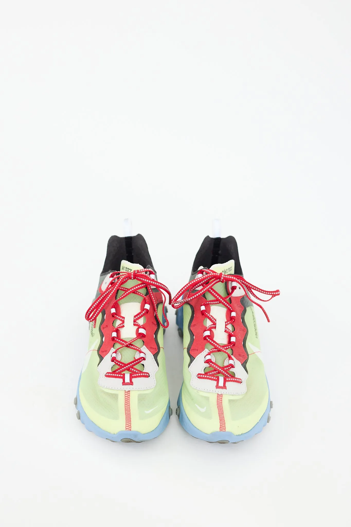 X Nike Green & Multicolour Mesh React Element 87 Sneaker