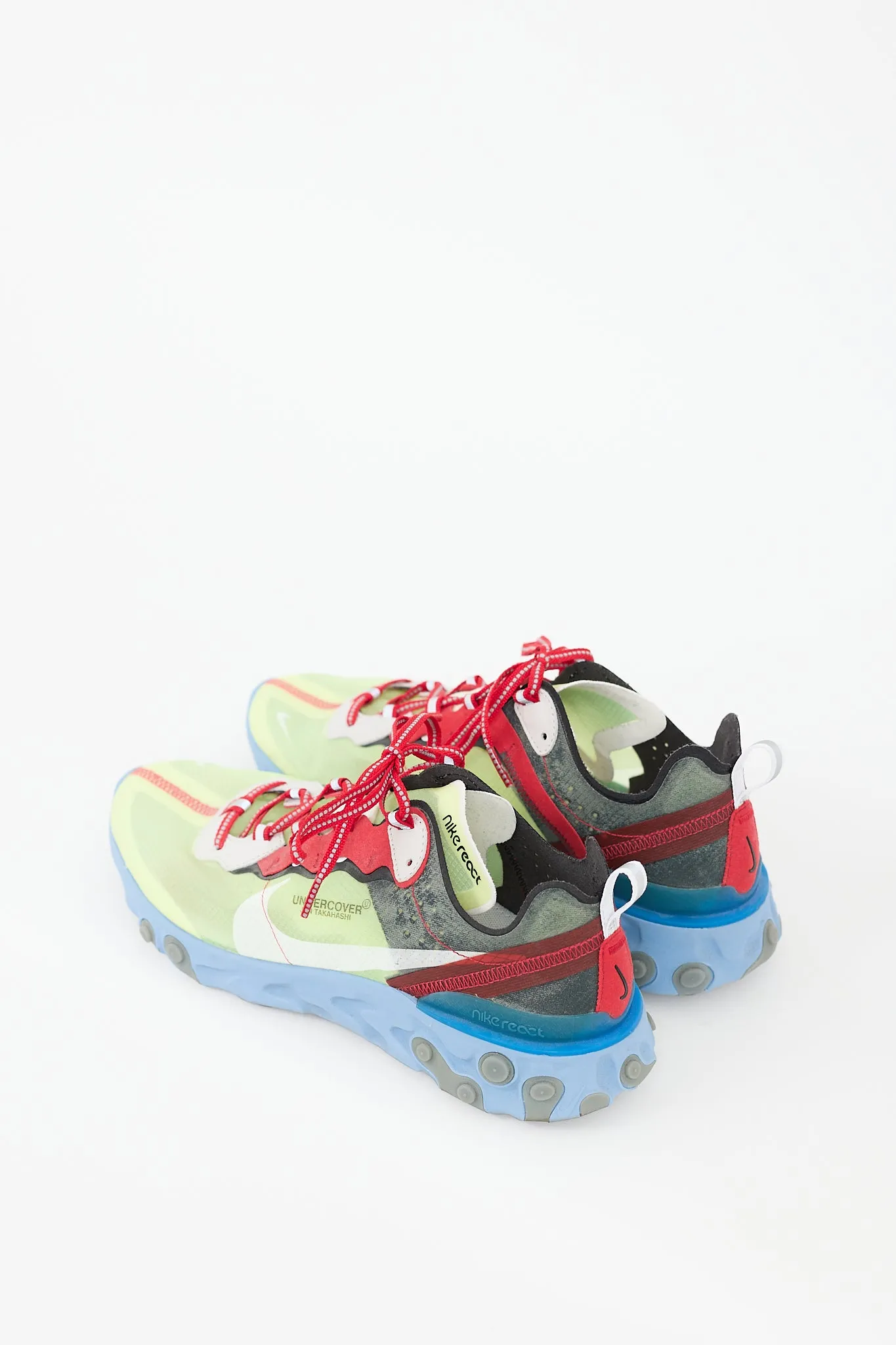 X Nike Green & Multicolour Mesh React Element 87 Sneaker