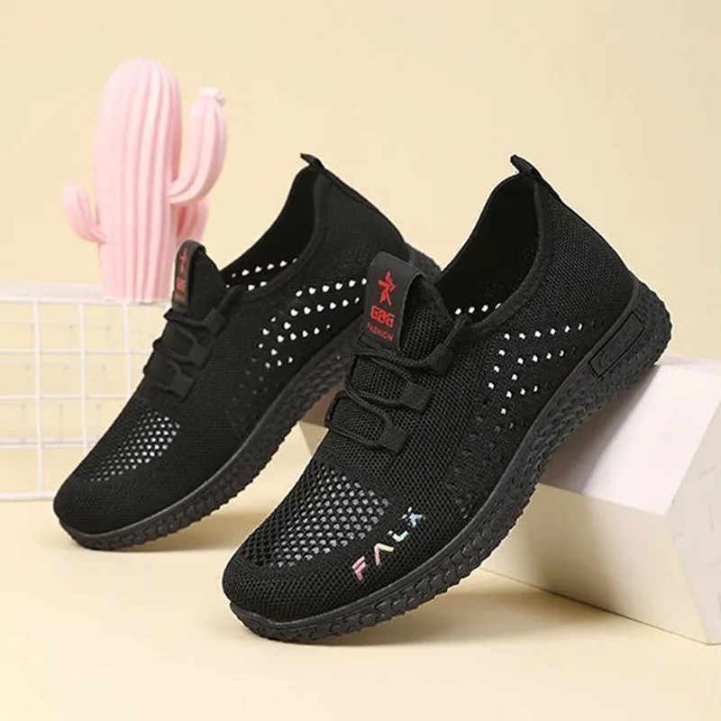 xakxx One Piece Dropshipping Female Tennis Shoes Sandals Casual Shoes Korean New Summer Mesh Surface White Shoes Lace Canvas Women's Shoes