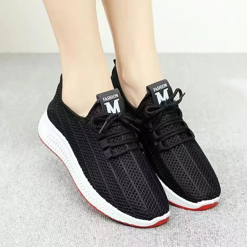 xakxx One Piece Dropshipping Female Tennis Shoes Sandals Casual Shoes Korean New Summer Mesh Surface White Shoes Lace Canvas Women's Shoes