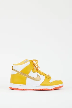 Yellow & White Dunk High Retro Sneaker